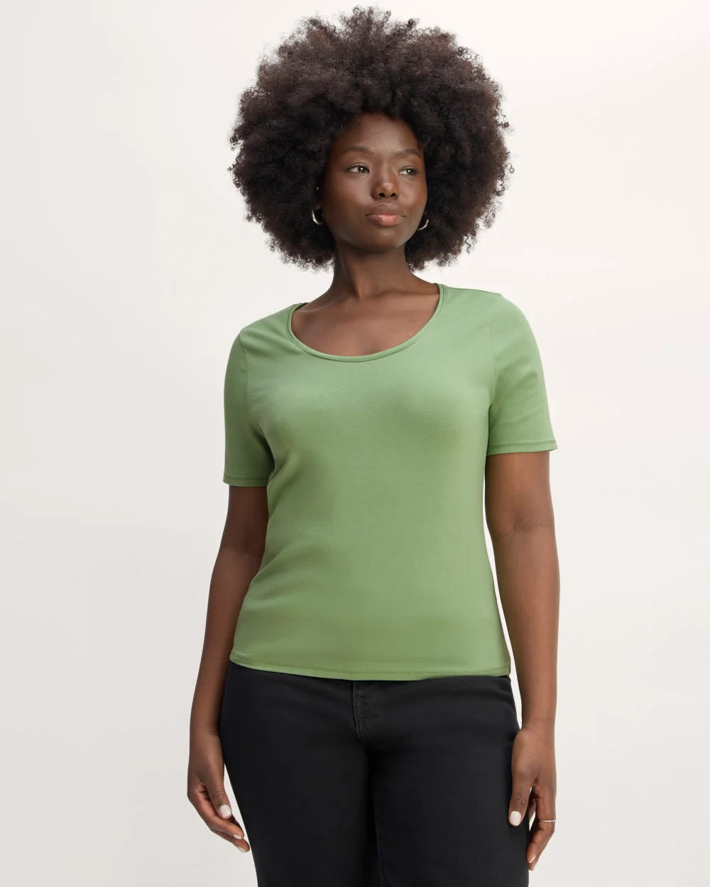 The Form Scoop-Neck Tee | Jade Green - Image 3