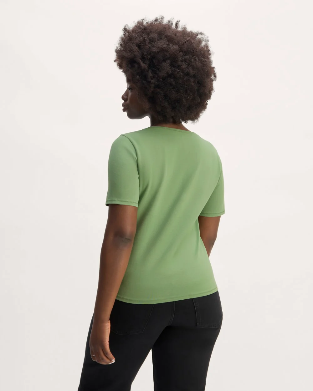 The Form Scoop-Neck Tee | Jade Green - Image 4
