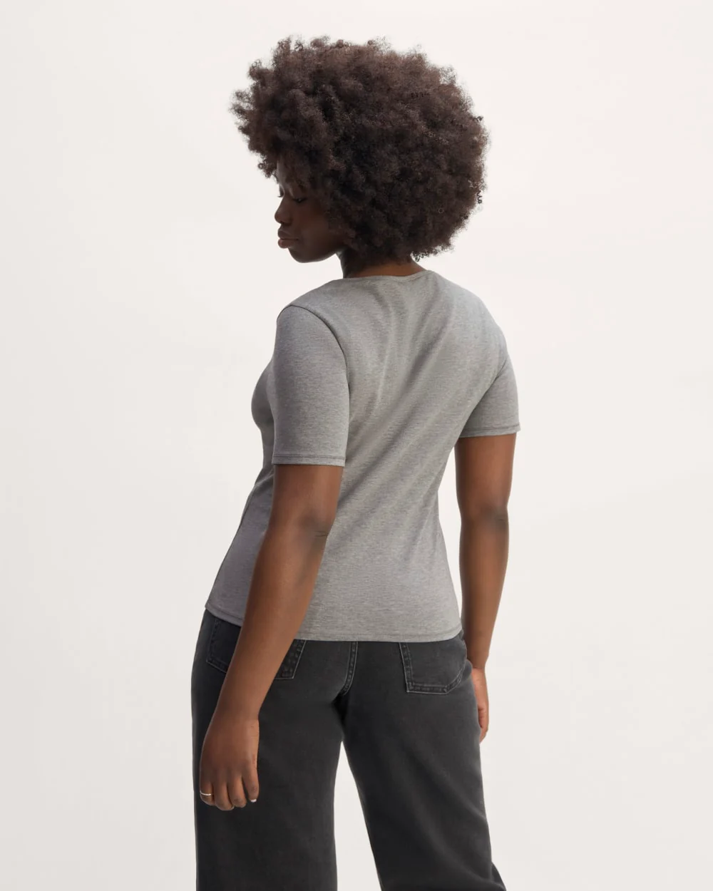 The Form Scoop-Neck Tee | Mid Heather Grey - Image 4
