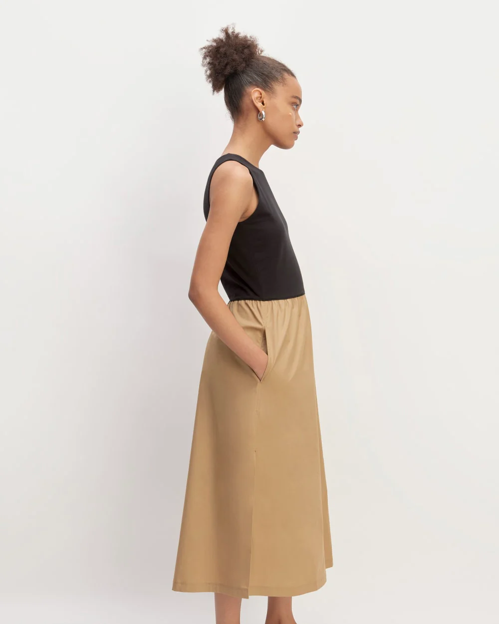 The Supima® High-Neck Riviera Dress | Black / Tiger's Eye - Image 5