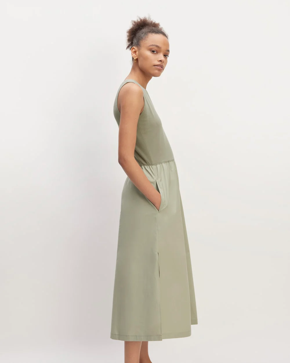 The Supima® High-Neck Riviera Dress | Sage Green - Image 3