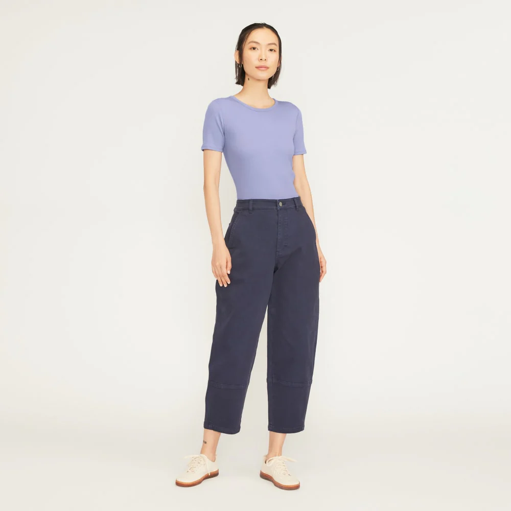 The Pima Micro-Rib Crew Tee | Cornflower Blue - Image 5