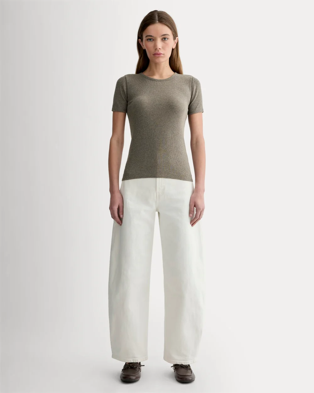 The Luxe Rib Crew | Heathered Fatigue - Image 3