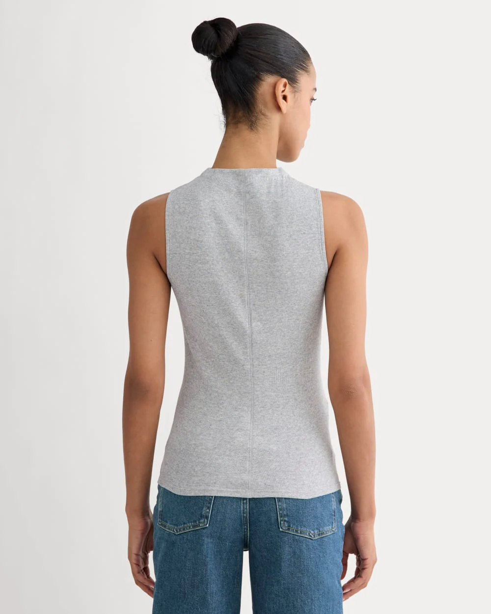 The Luxe Rib Funnel-Neck Tank | Classic Heather Grey - Image 5