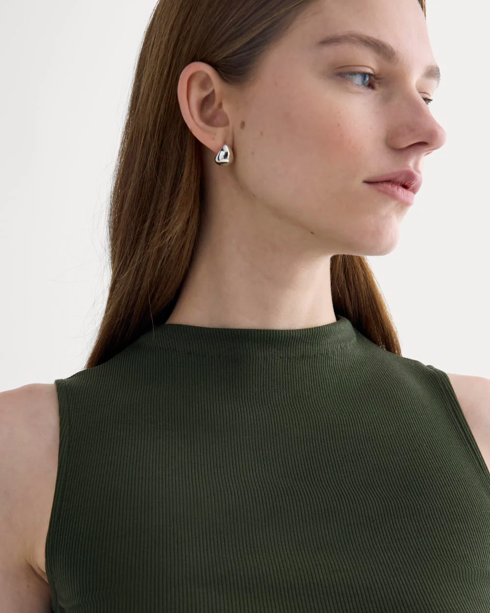 The Luxe Rib Funnel-Neck Tank | Dark Forest - Image 4