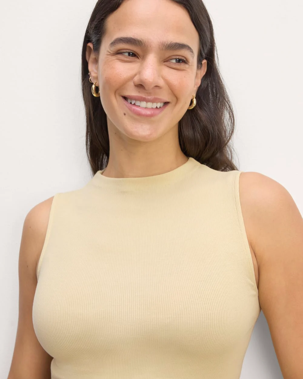The Luxe Rib Funnel-Neck Tank | Parsnip - Image 3