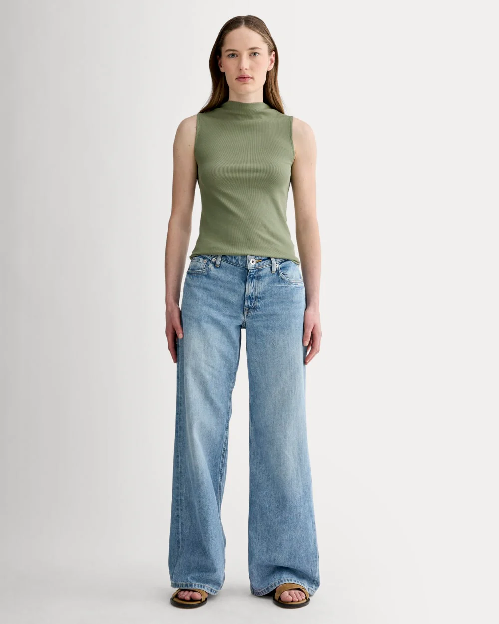 The Luxe Rib Funnel-Neck Tank | Sagebrush - Image 3