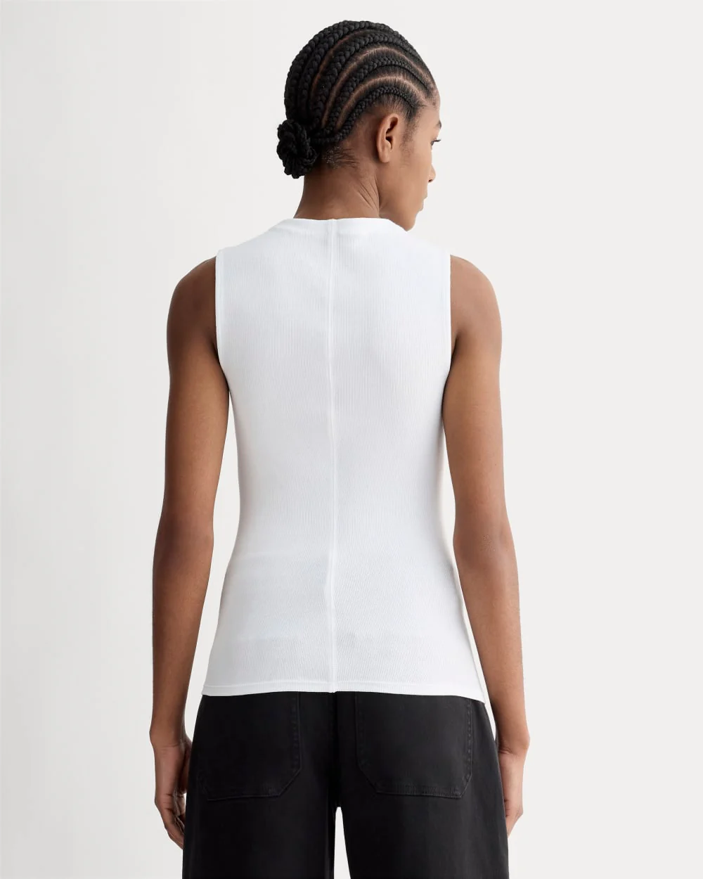 The Luxe Rib Funnel-Neck Tank | White - Image 5