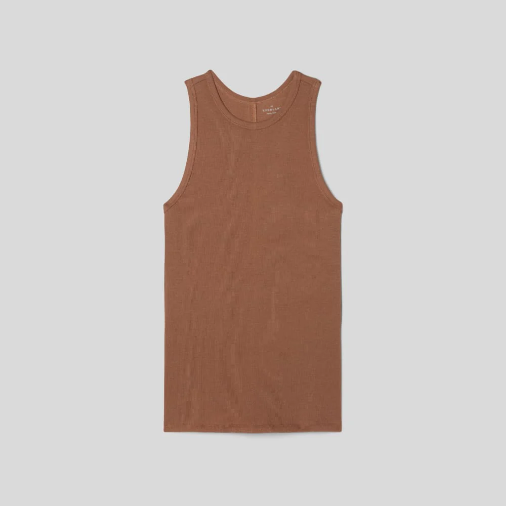 The Luxe Rib Racerback Tank | Carob Brown - Image 2