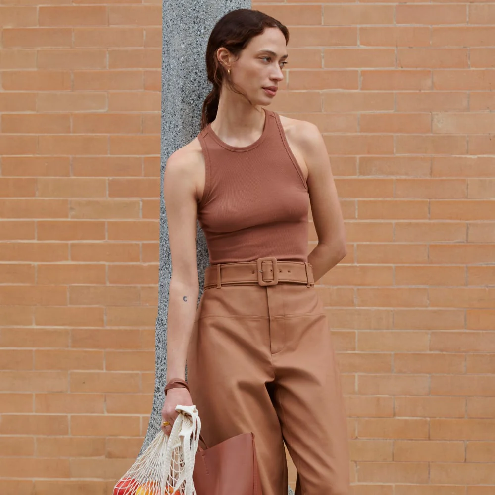 The Luxe Rib Racerback Tank | Carob Brown - Image 5