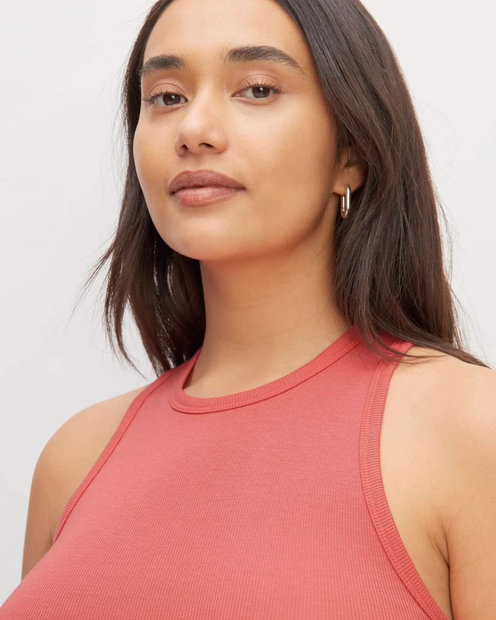 The Luxe Rib Racerback Tank | Coral - Image 3