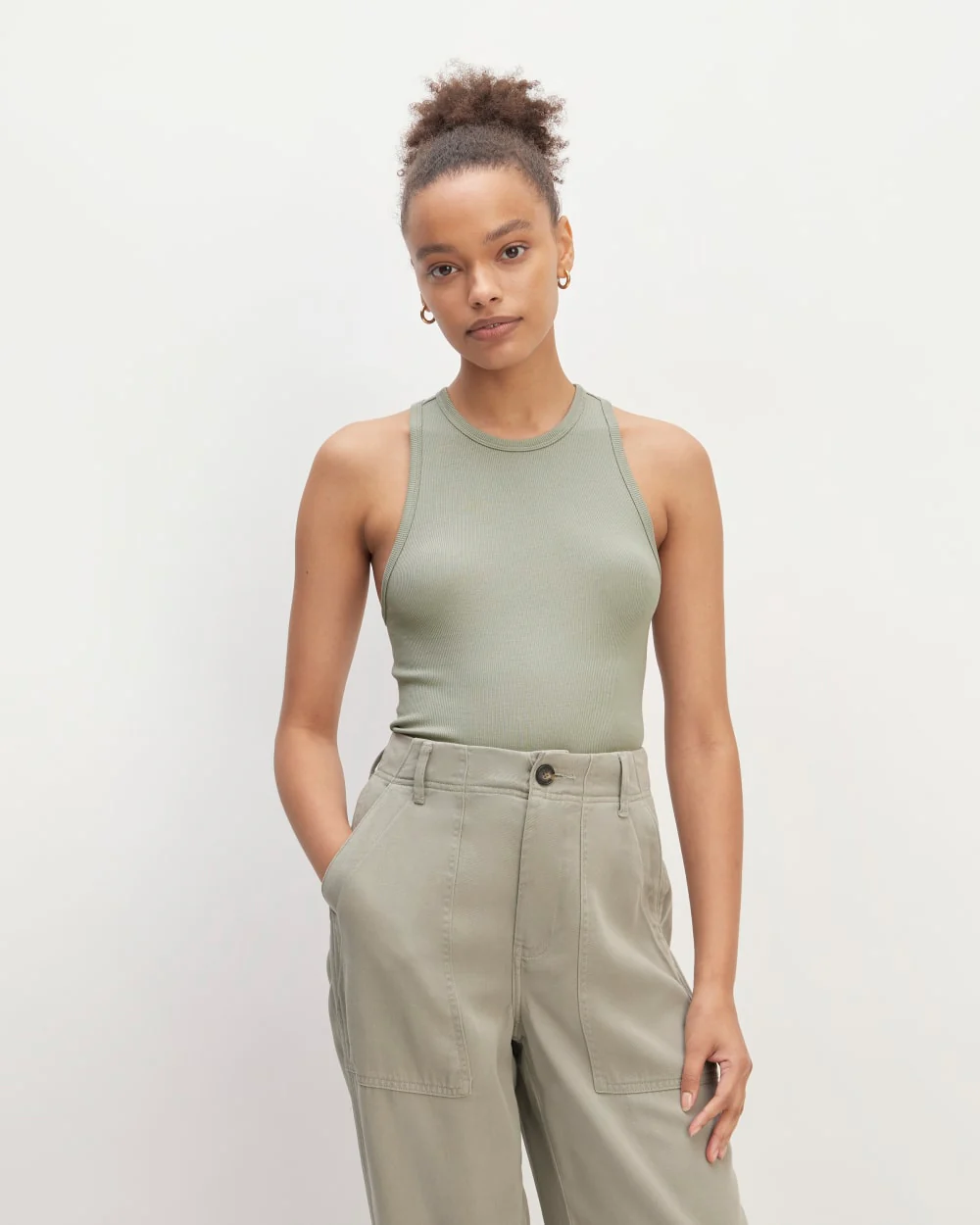The Luxe Rib Racerback Tank | Sage Green
