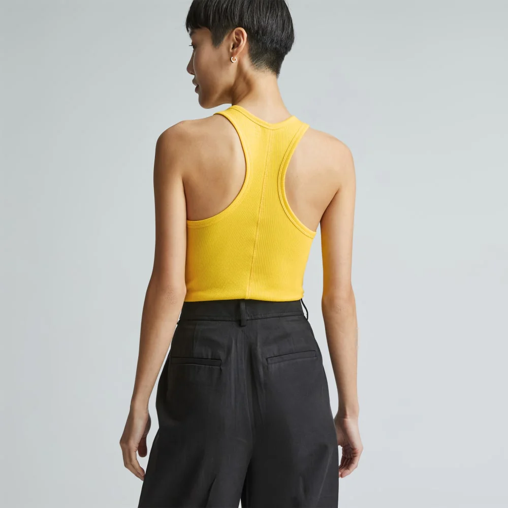 The Luxe Rib Racerback Tank | High Visibility Yellow - Image 3