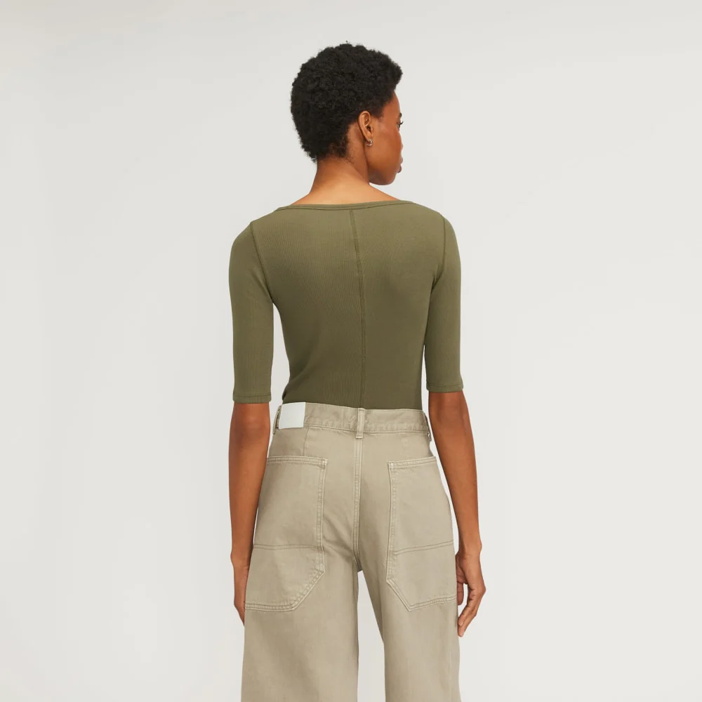 The Luxe Rib Scoop-Neck Tee | Kalamata - Image 3