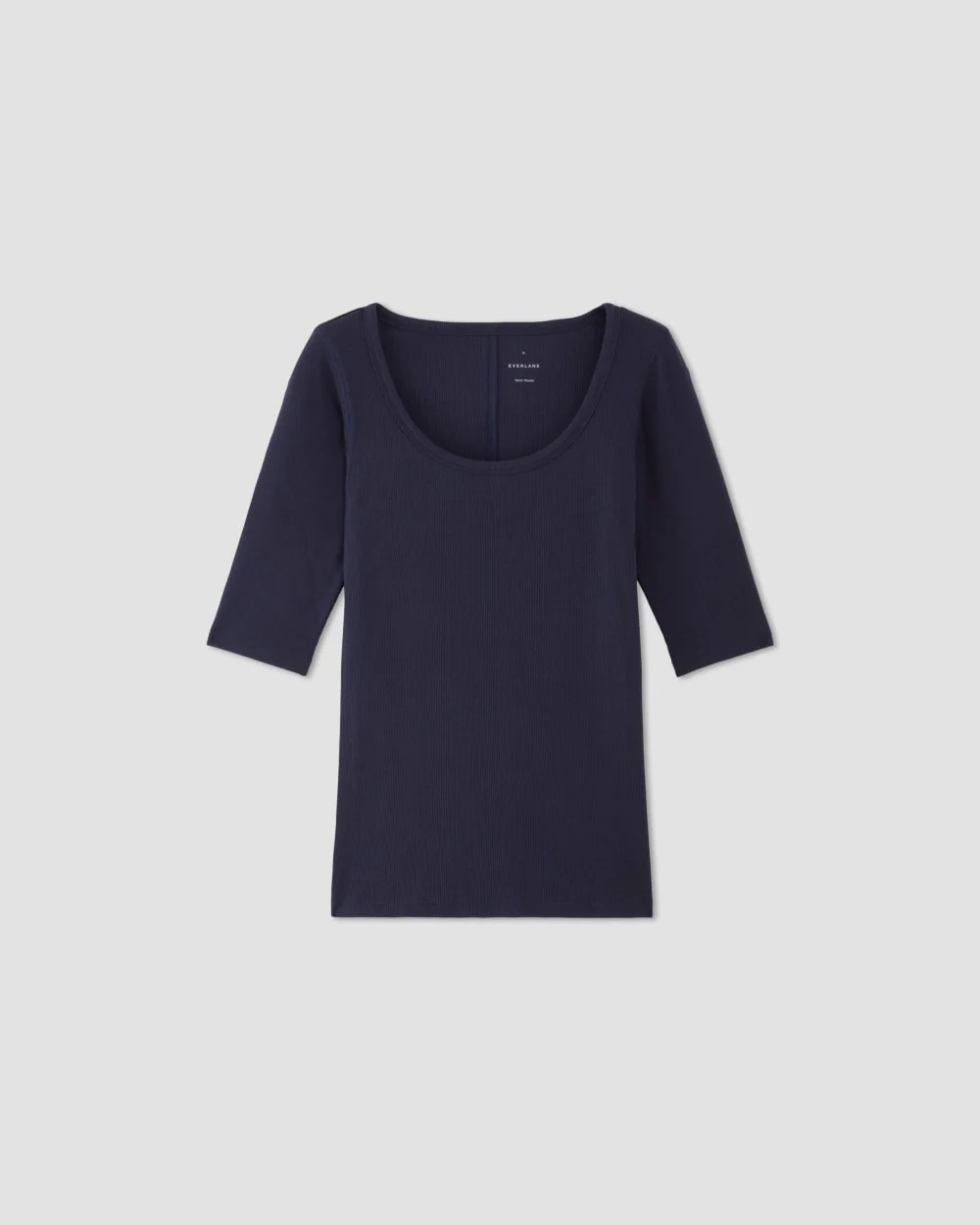 The Luxe Rib Scoop-Neck Tee | Navy - Image 2