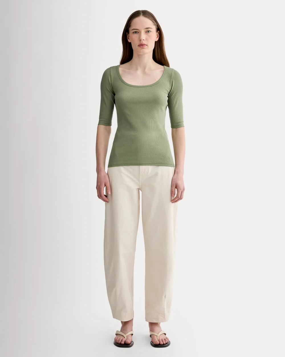 The Luxe Rib Scoop-Neck Tee | Sagebrush - Image 3