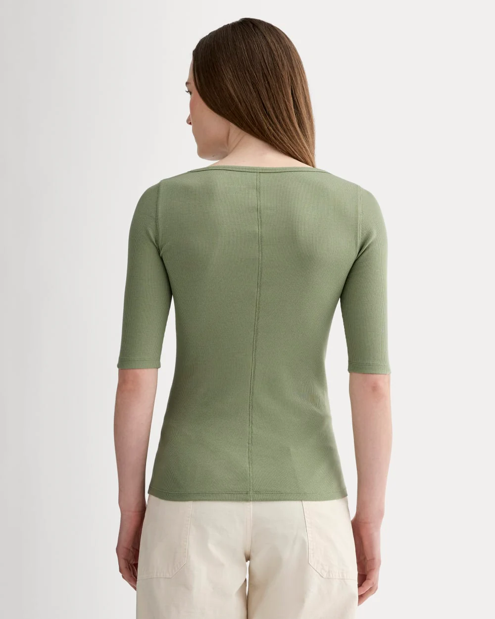 The Luxe Rib Scoop-Neck Tee | Sagebrush - Image 5