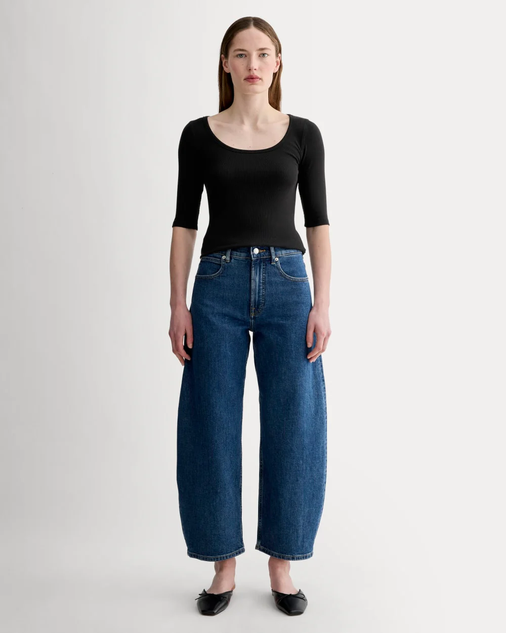 The Luxe Rib Scoop-Neck Tee | Black - Image 3