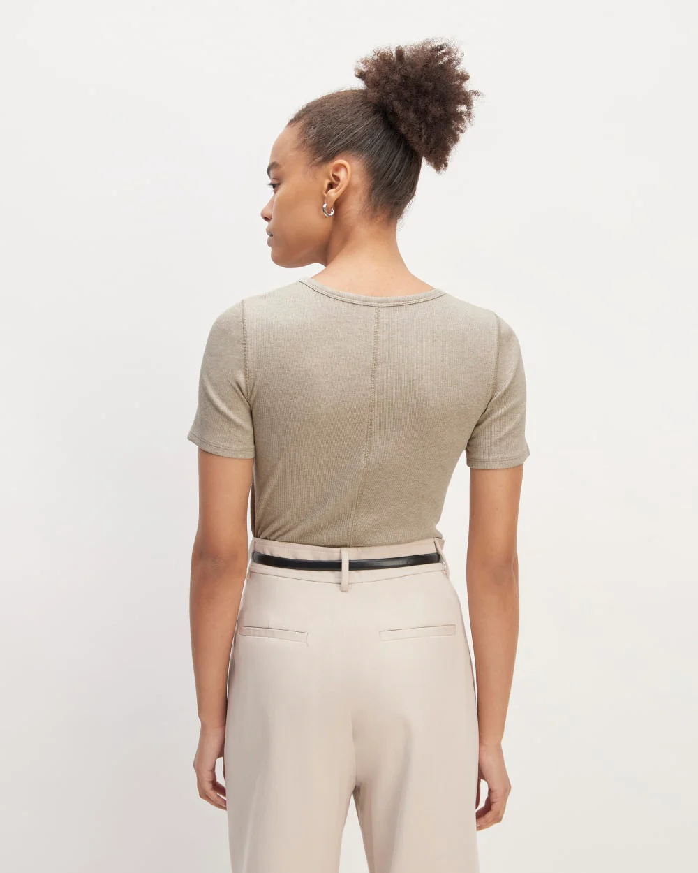 The Luxe Rib Crew | Heathered Tan - Image 4