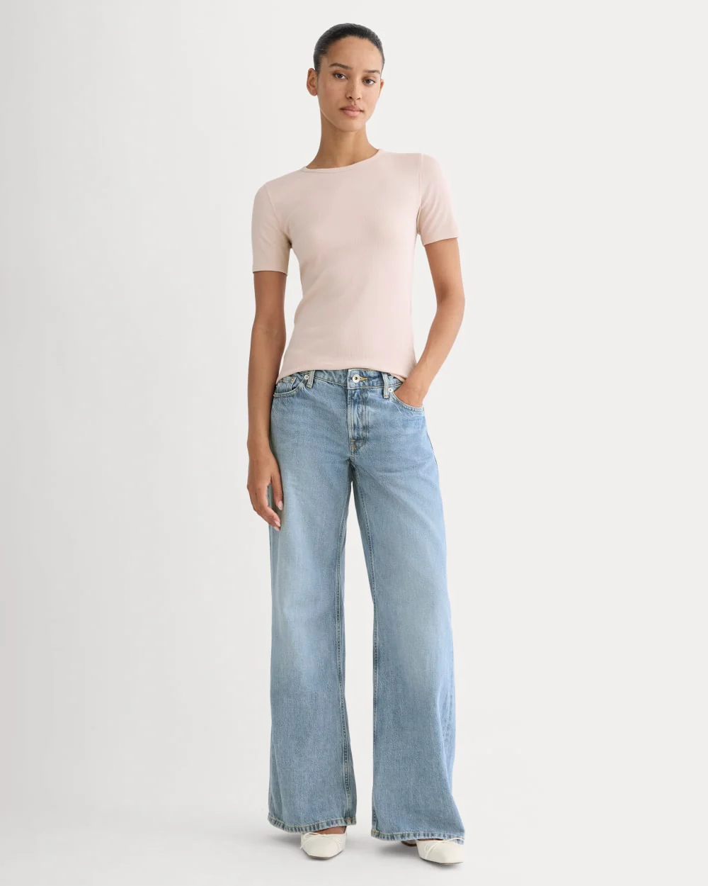 The Luxe Rib Crew | Soft Rose - Image 3