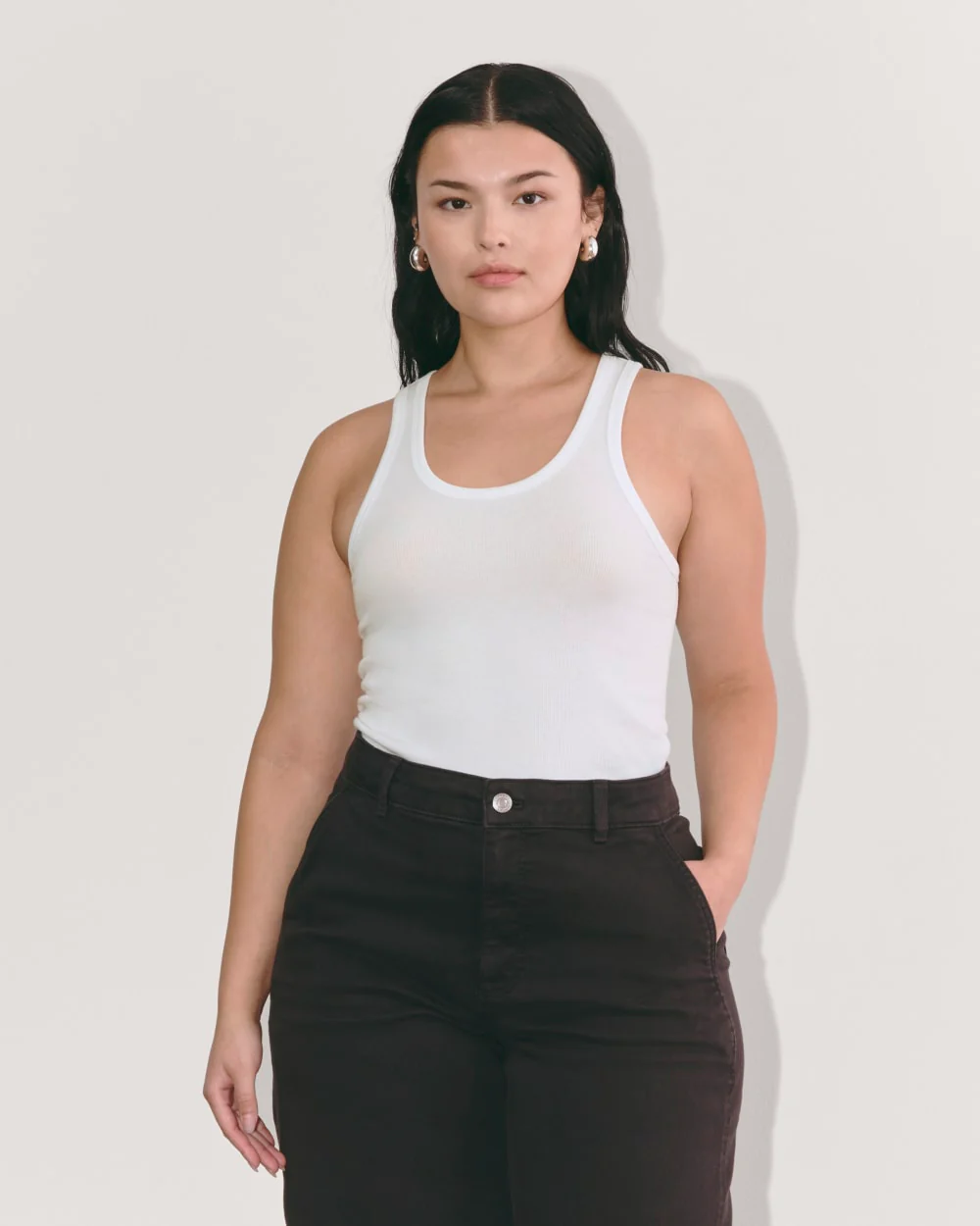 The Luxe Rib Tank | White