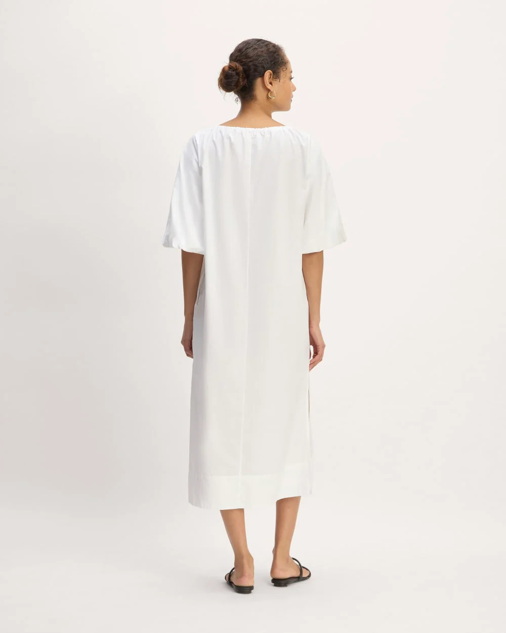 The Supima® Puff-Sleeve Dress | White - Image 6