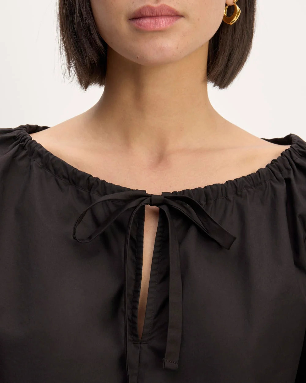 The Supima® Puff-Sleeve Top | Black - Image 5