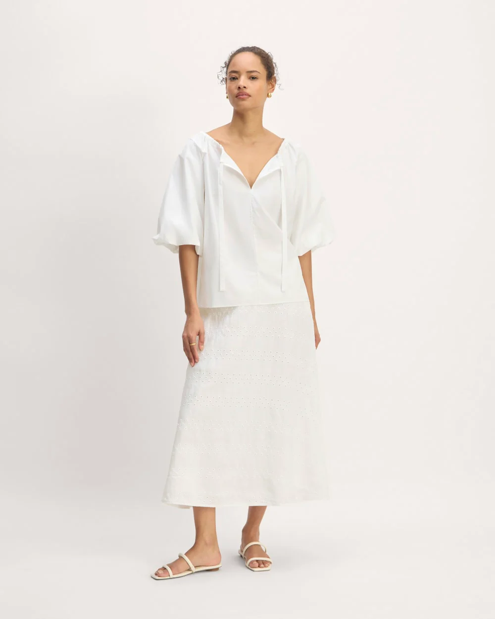 The Supima® Puff-Sleeve Top | White - Image 5