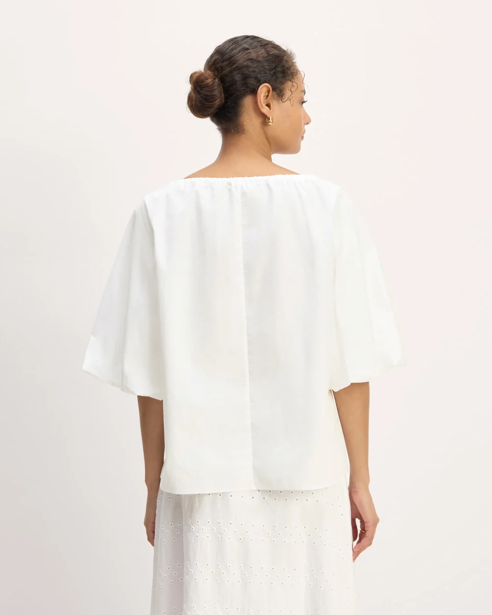 The Supima® Puff-Sleeve Top | White - Image 8