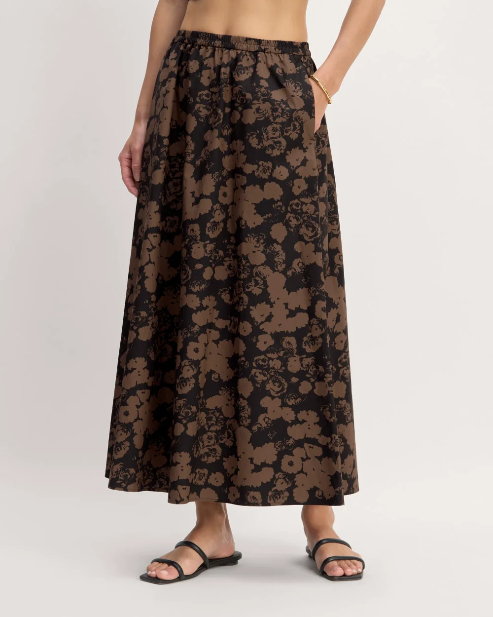 The Supima® Pull-On Maxi Skirt | Black / Cocoa Floral - Image 3