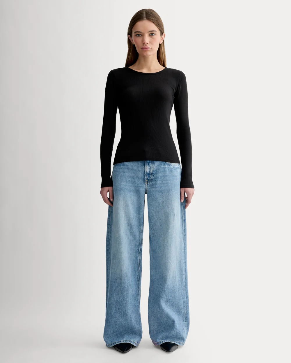 The Luxe Rib Long-Sleeve Crew | Black - Image 3