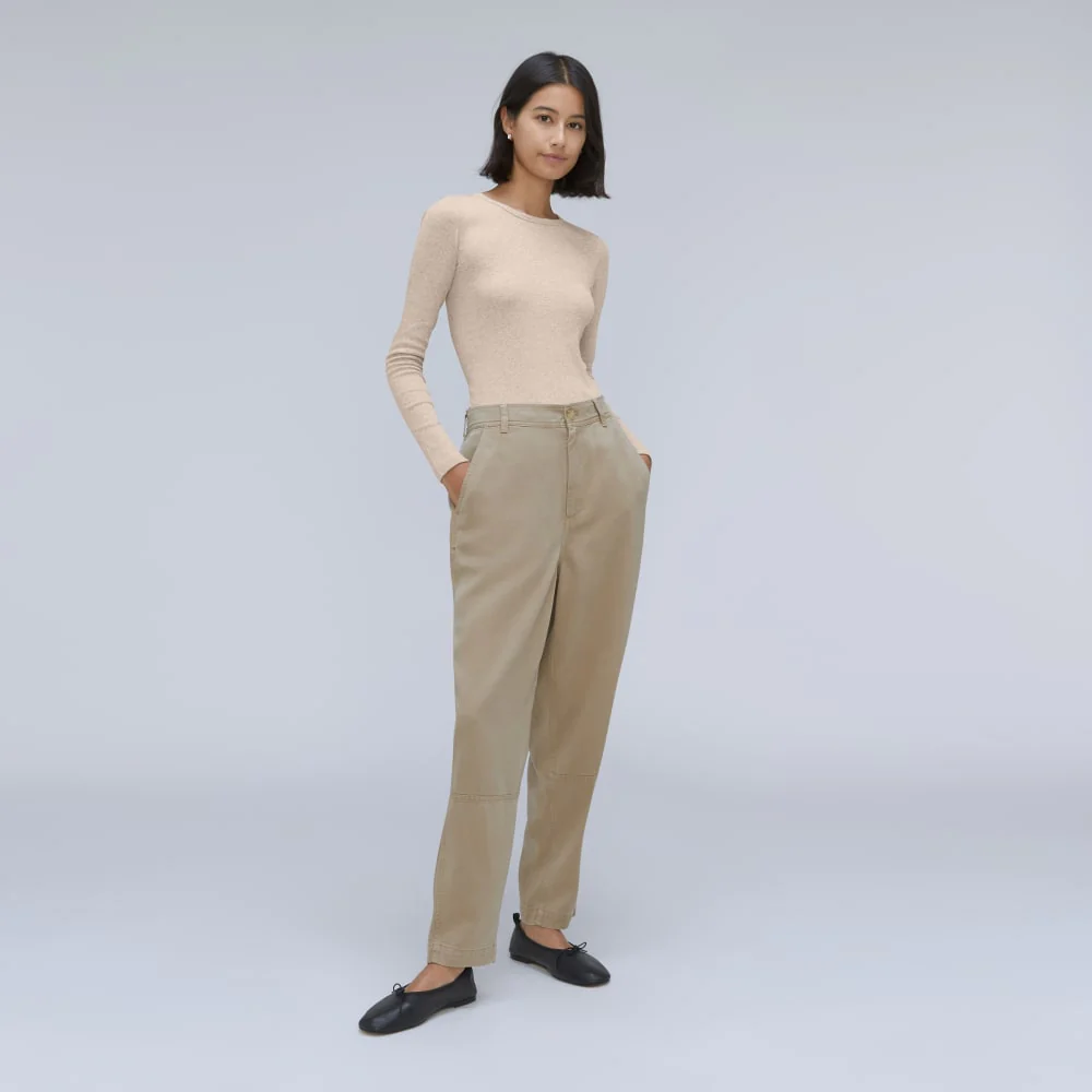 The Luxe Rib Long-Sleeve Crew | Heathered Meringue - Image 6