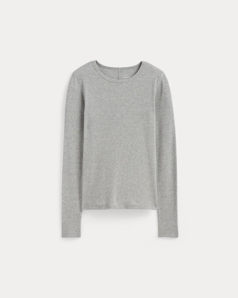 The Luxe Rib Long-Sleeve Crew | Washed Heathered Grey - Image 2