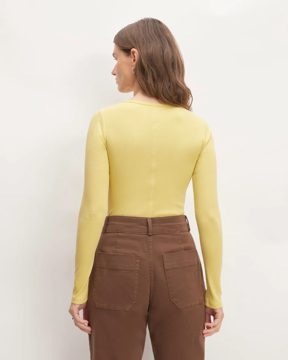 The Luxe Rib Long-Sleeve Crew | Raffia - Image 4