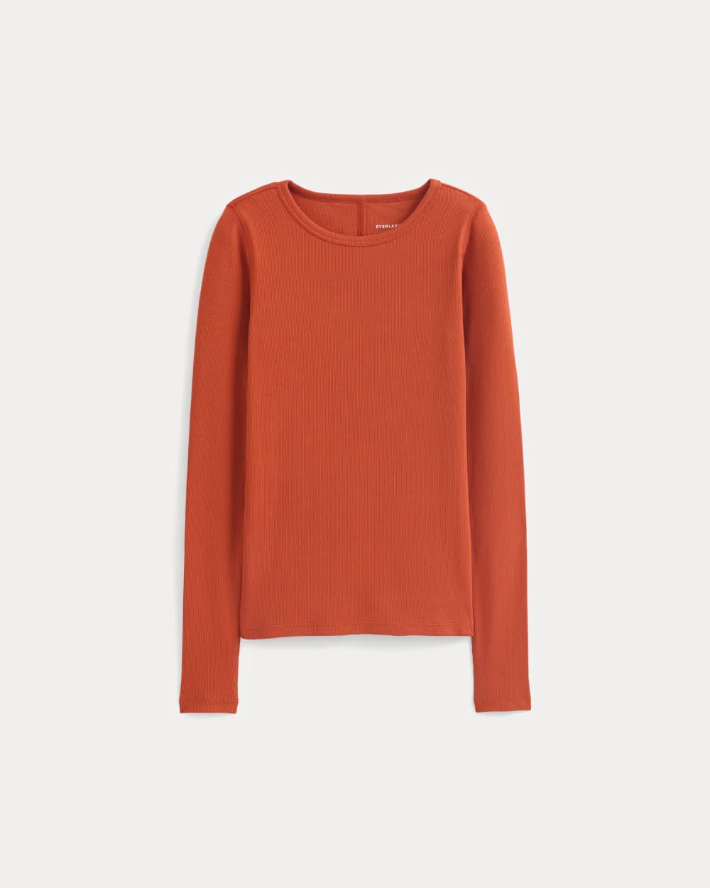 The Luxe Rib Long-Sleeve Crew | Rust - Image 2