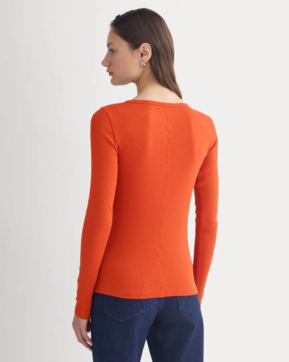 The Luxe Rib Long-Sleeve Crew | Rust - Image 5