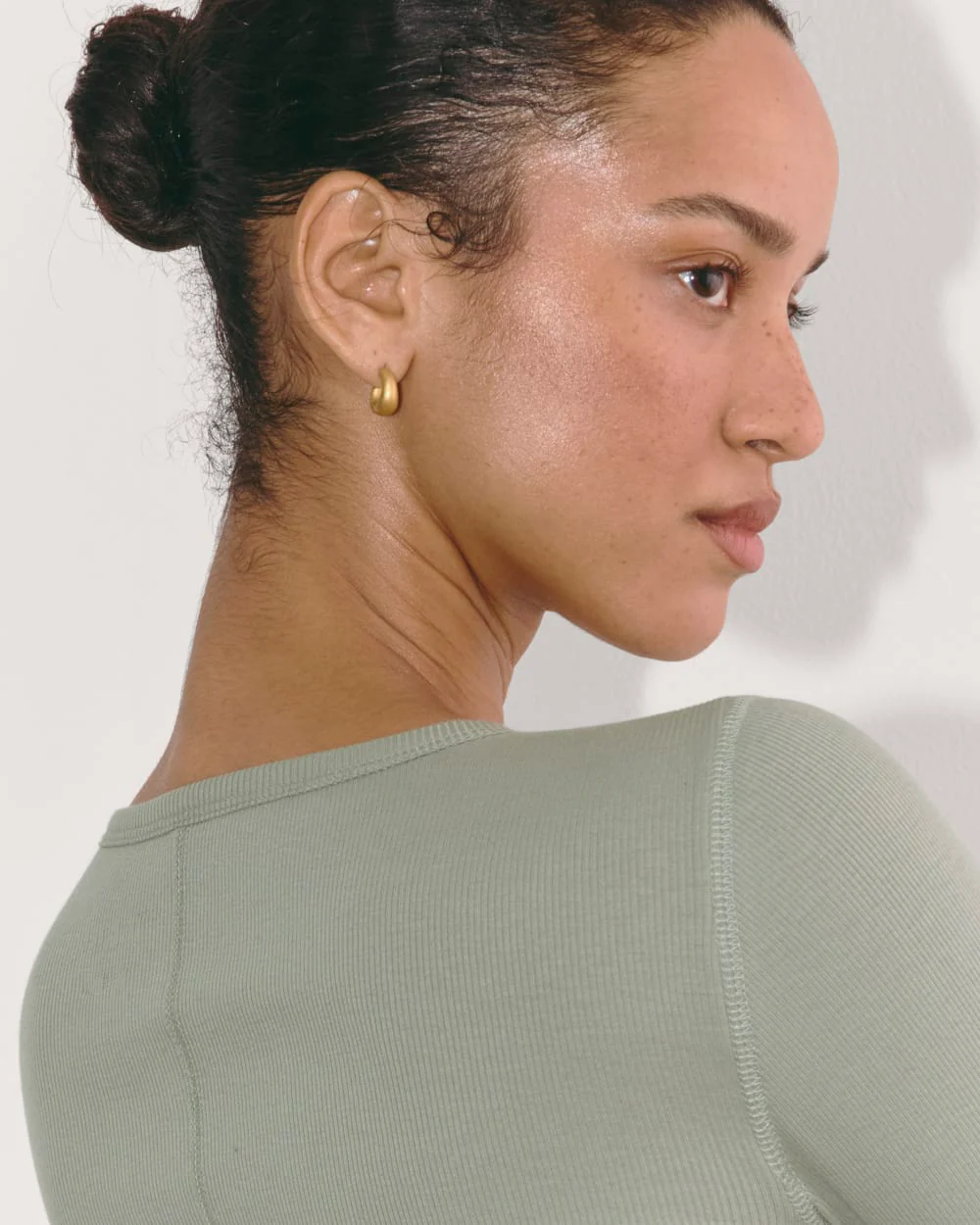The Luxe Rib Long-Sleeve Crew | Sage Green - Image 4
