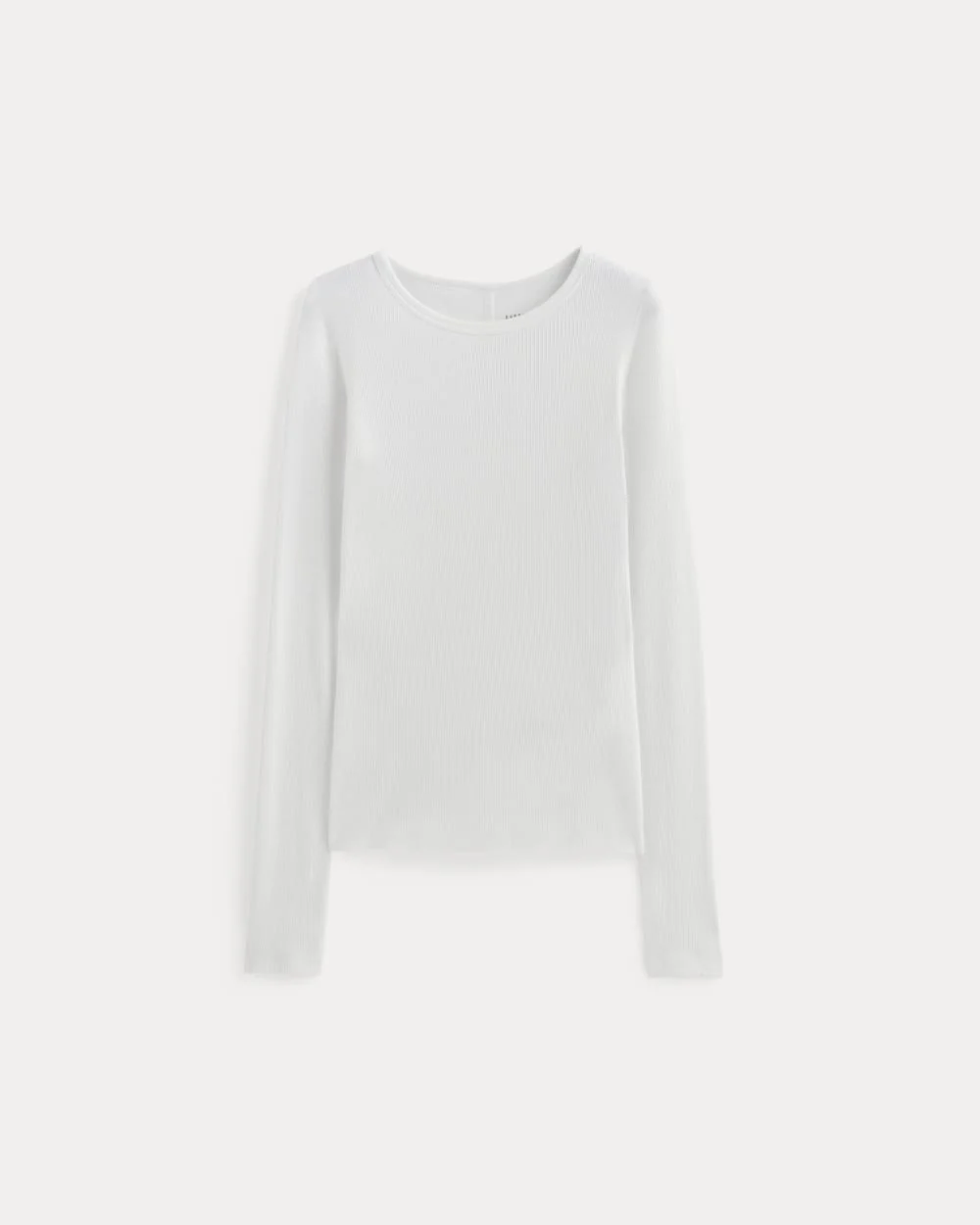 The Luxe Rib Long-Sleeve Crew | White - Image 2