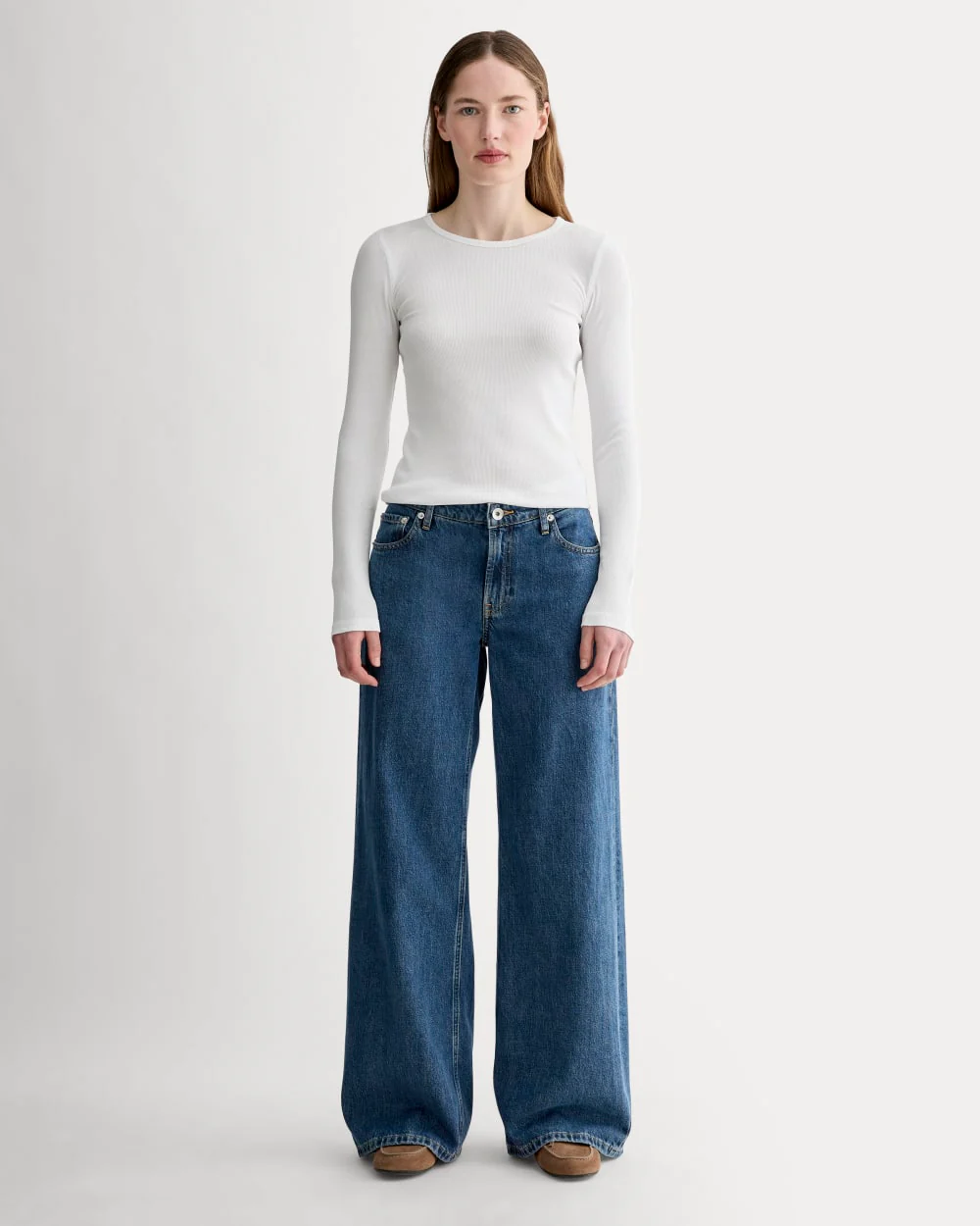 The Luxe Rib Long-Sleeve Crew | White - Image 4