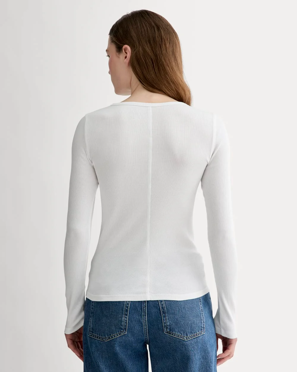 The Luxe Rib Long-Sleeve Crew | White - Image 5