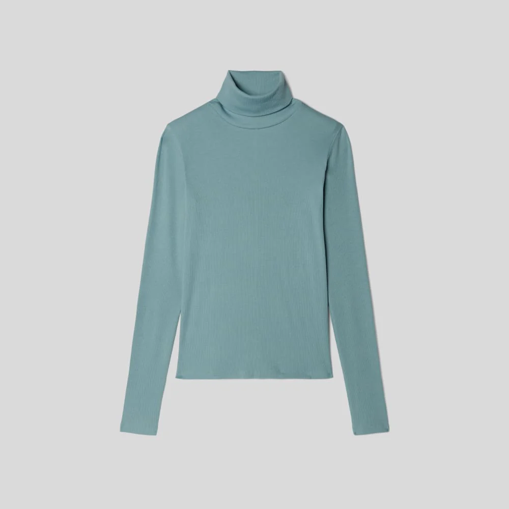 The Luxe Micro-Rib Turtleneck | Blue Shadow - Image 2