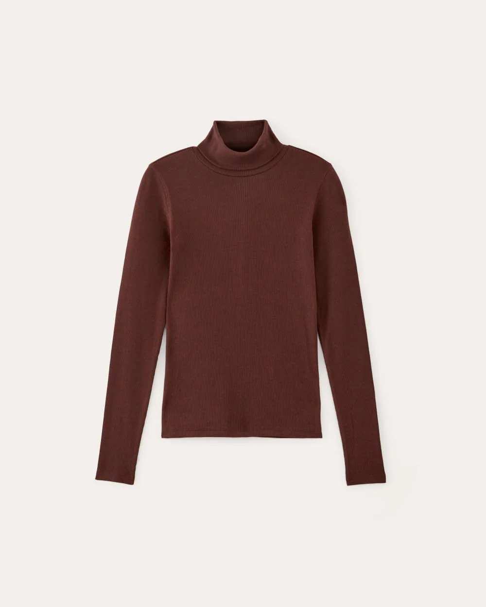 The Luxe Rib Turtleneck | Dark Mahogany - Image 2
