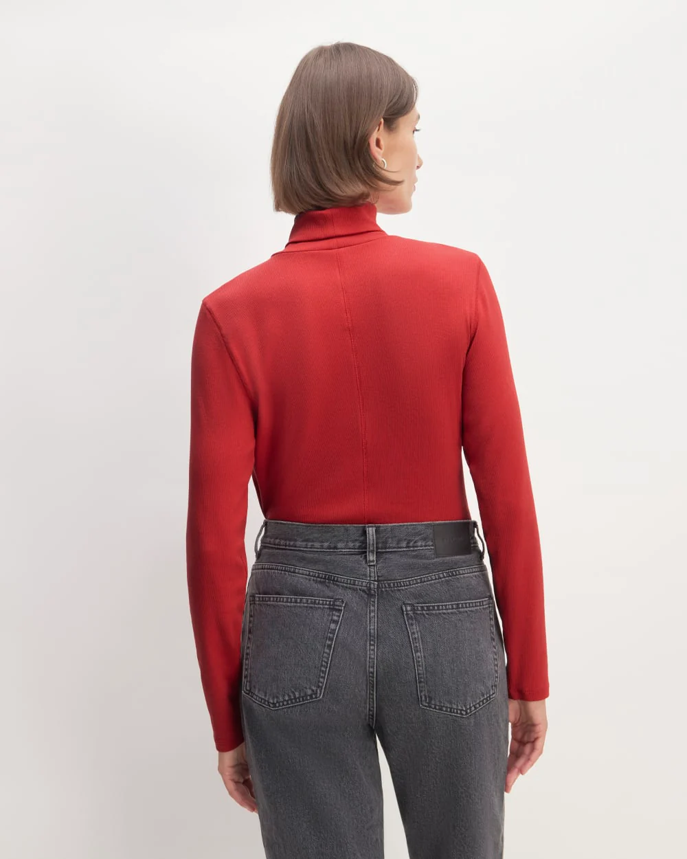 The Luxe Rib Turtleneck | Haute Red - Image 4