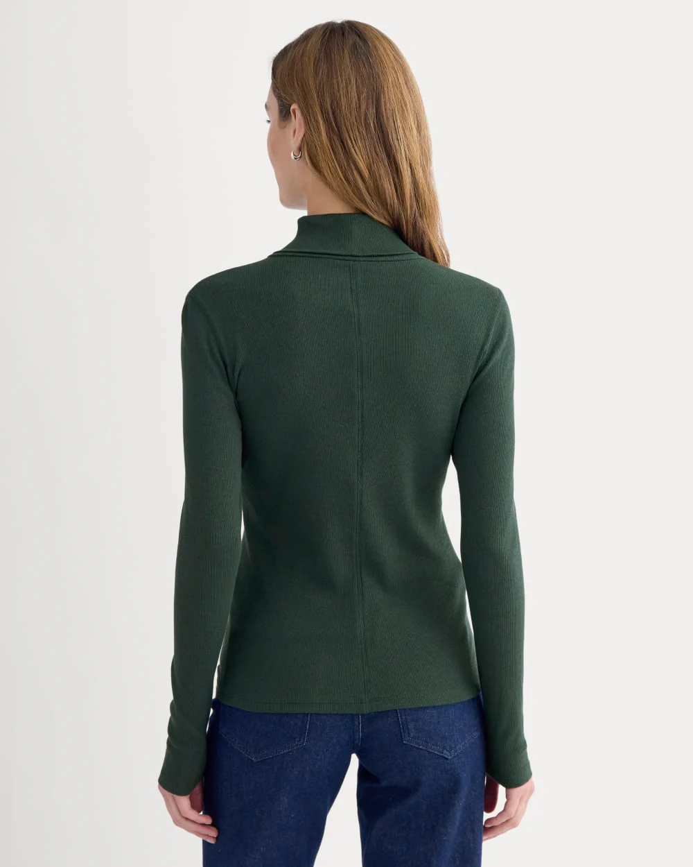 The Luxe Rib Turtleneck | Heathered Dark Sea - Image 5