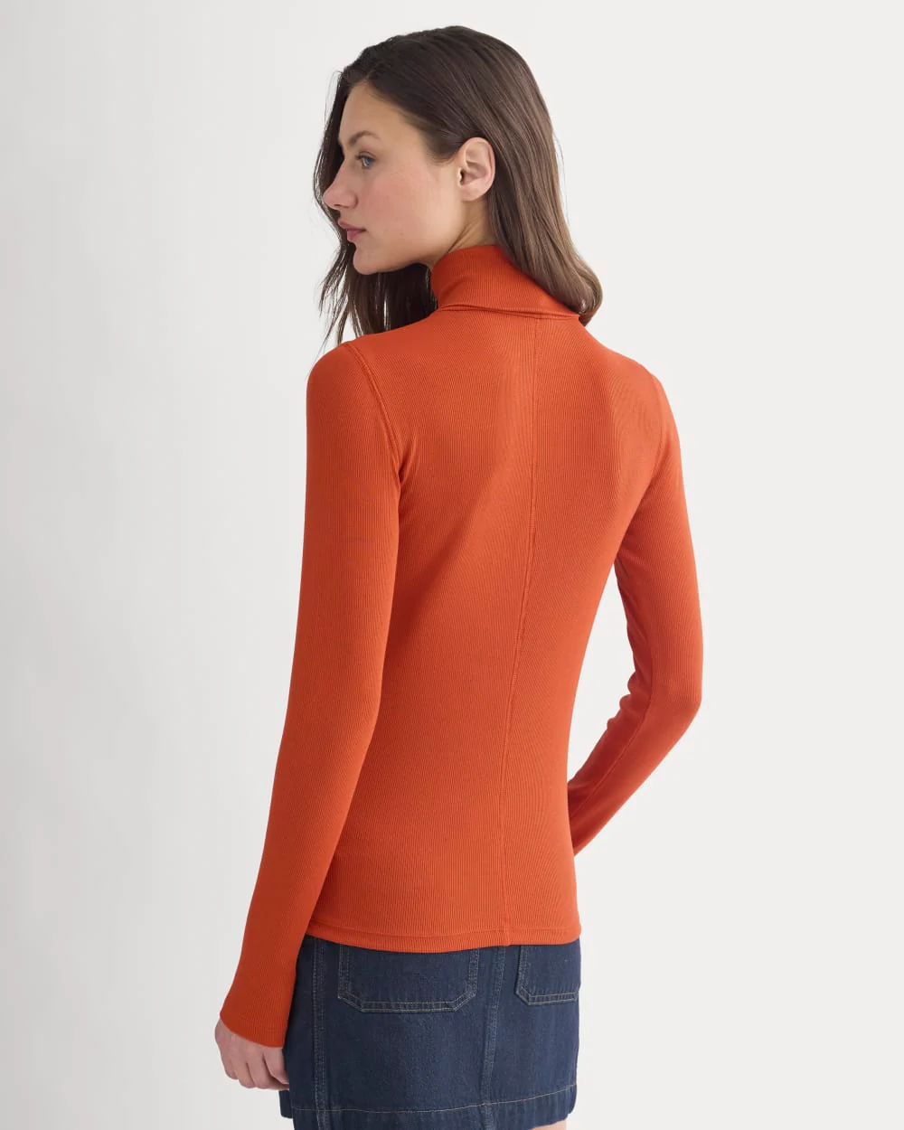 The Luxe Rib Turtleneck | Rust - Image 5