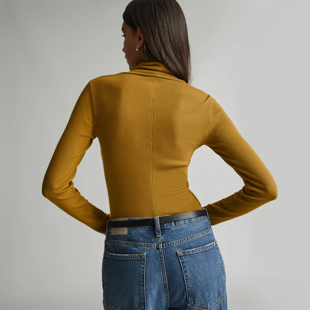 The Luxe Micro-Rib Turtleneck | Tapenade - Image 3