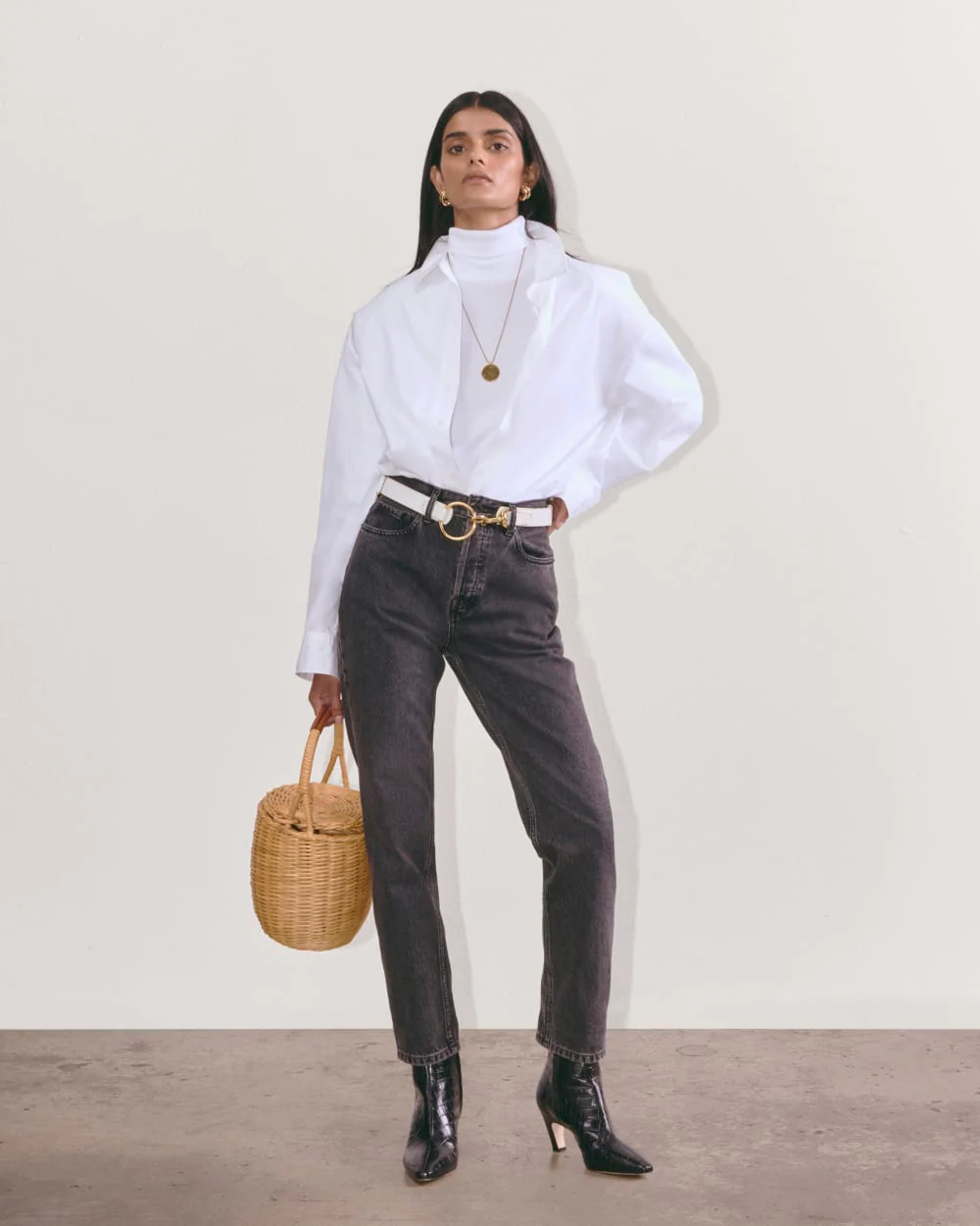 The Luxe Rib Turtleneck | White - Image 6