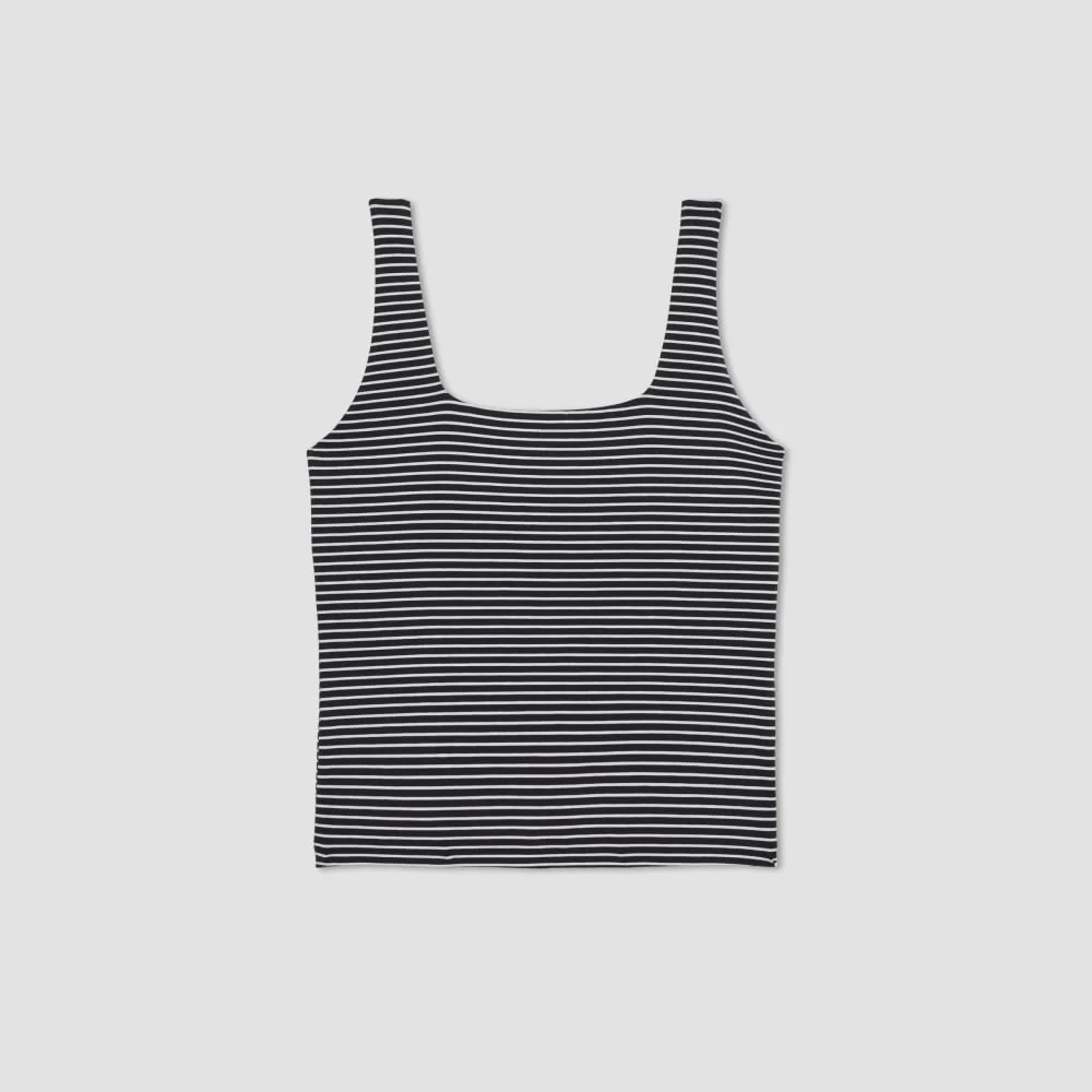 The Supima® Sleeveless Top | Black / White - Image 2
