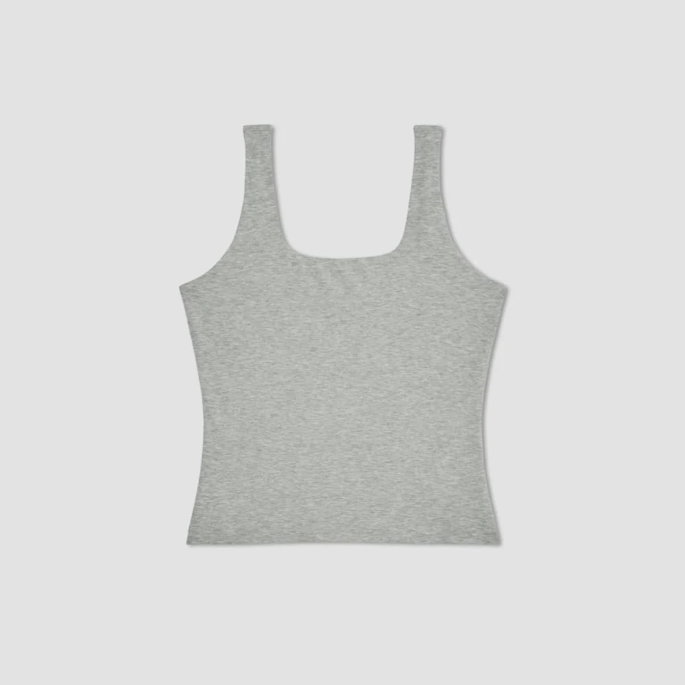The Supima® Sleeveless Top | Heathered Grey - Image 2