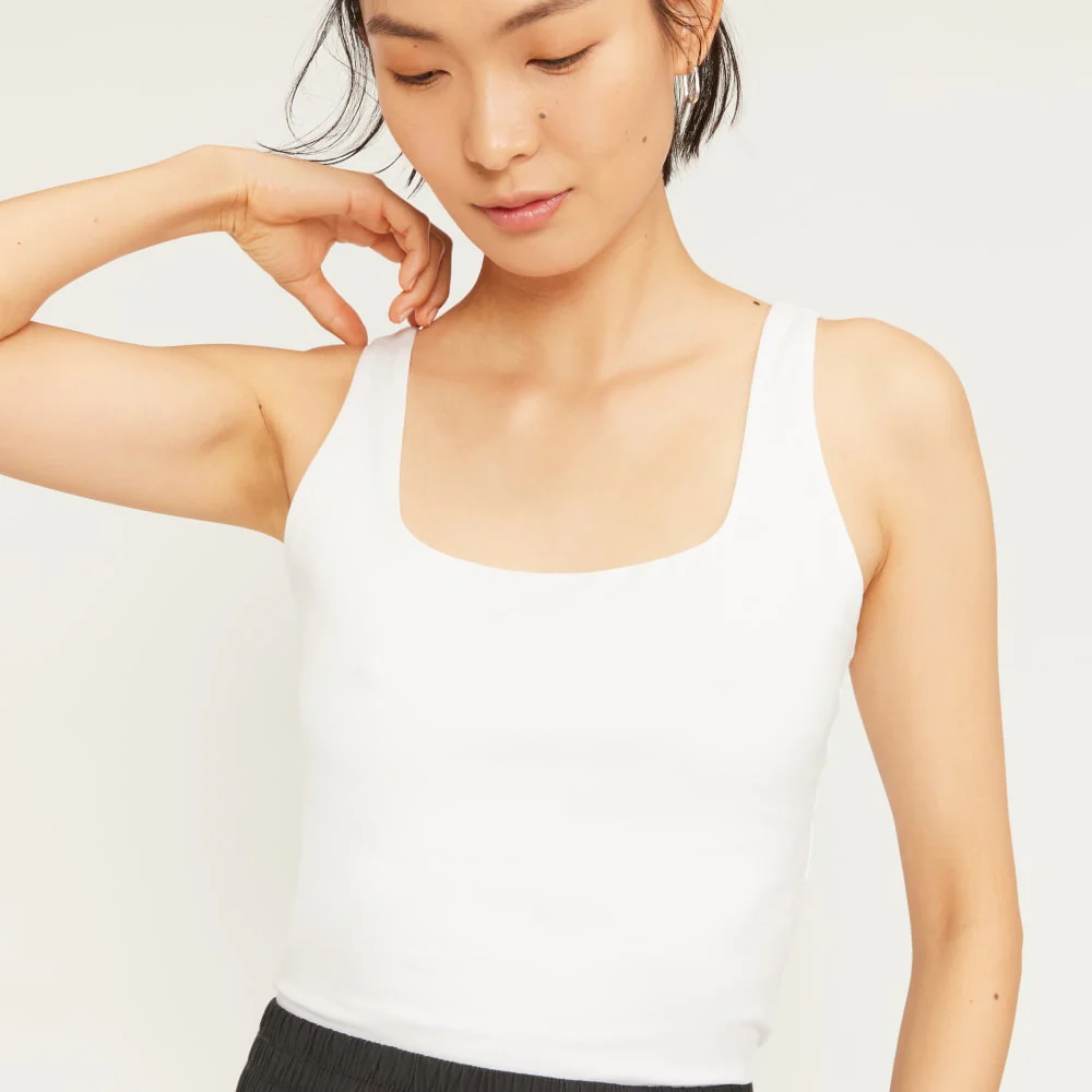 The Supima® Sleeveless Top | White - Image 4